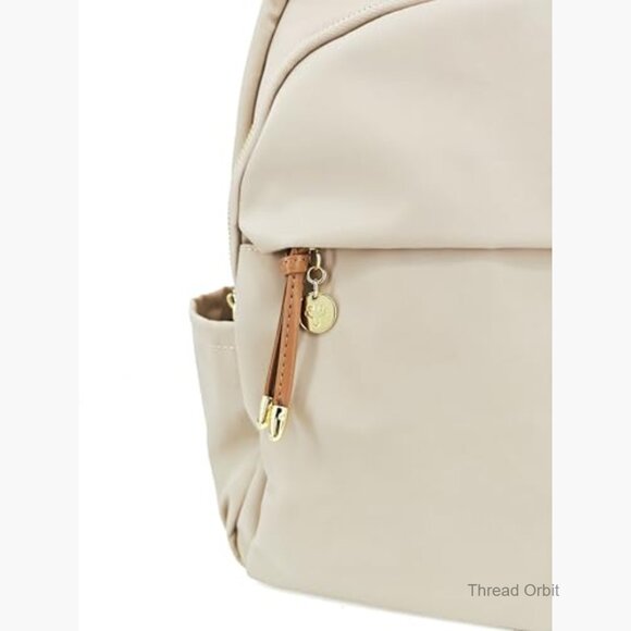 Medium Nylon Backpack Purse with Gold Hardware, Water-Resistant Daypack for main image 5